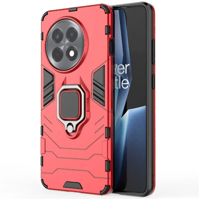For OnePlus 13R 5G / Ace 5 5G / 5 Pro 5G Case PC + TPU Protective Phone Cover with Ring Kickstand - Red