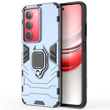 For Realme V60 Pro Case PC + TPU Protective Phone Cover with Ring Kickstand - Blue