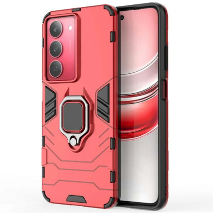 For Realme V60 Pro Case PC + TPU Protective Phone Cover with Ring Kickstand - Red