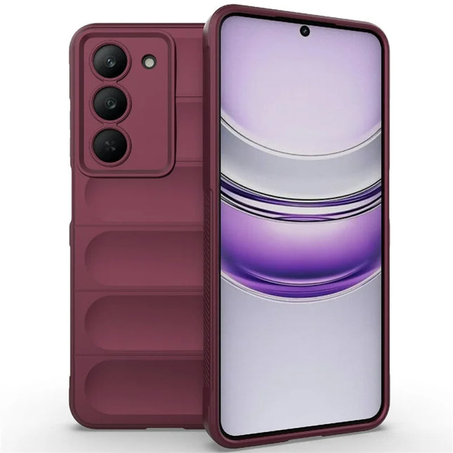 For Realme V60 Pro / 14x 5G Case Anti-Drop Soft TPU Rugged Phone Back Cover - Wine Red