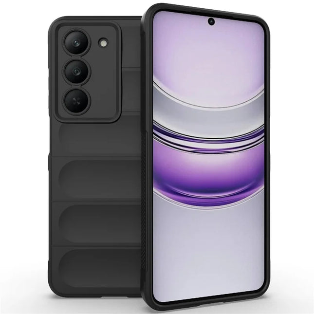 For Realme V60 Pro / 14x 5G Case Anti-Drop Soft TPU Rugged Phone Back Cover - Black