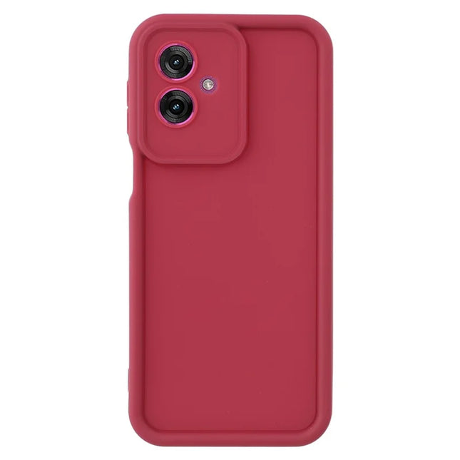 For Motorola Moto G55 5G Case Grooved Design TPU Anti Slip Phone Cover - Red