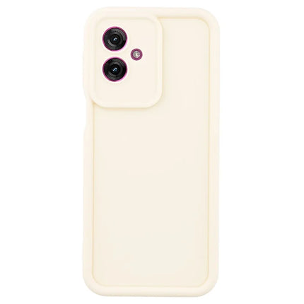 For Motorola Moto G55 5G Case Grooved Design TPU Anti Slip Phone Cover - Beige
