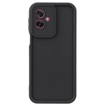 For Motorola Moto G55 5G Case Grooved Design TPU Anti Slip Phone Cover - Black