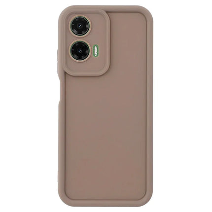 For Motorola Moto G35 5G Case Grooved Design TPU Anti-Slip Phone Cover - Brown