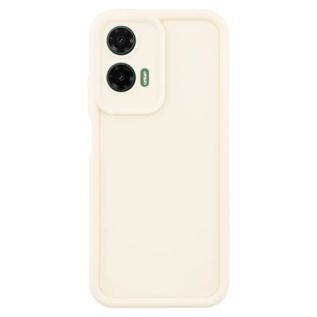 For Motorola Moto G35 5G Case Grooved Design TPU Anti-Slip Phone Cover - Beige