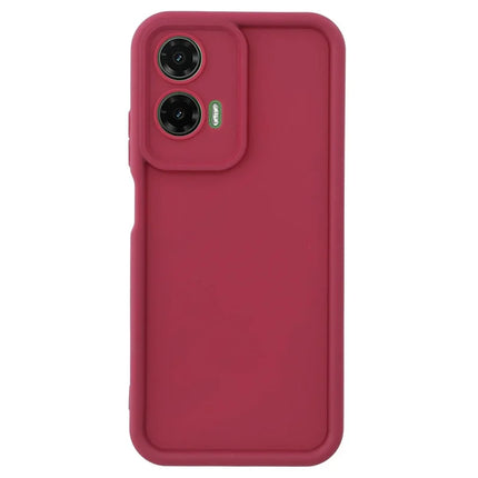 For Motorola Moto G35 5G Case Grooved Design TPU Anti-Slip Phone Cover - Red