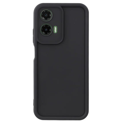 For Motorola Moto G35 5G Case Grooved Design TPU Anti-Slip Phone Cover - Black