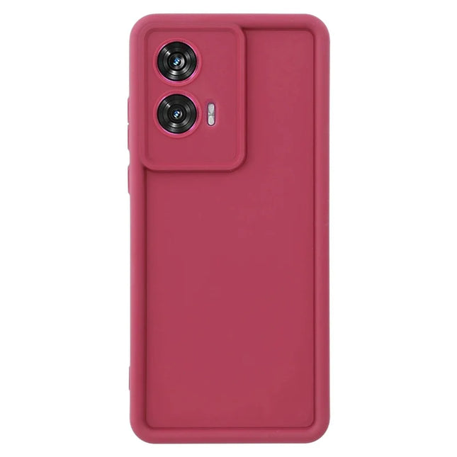 For Motorola Edge 50 Fusion 5G Case Grooved Design TPU Anti-Slip Phone Cover - Red