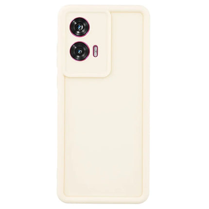 For Motorola Edge 50 Fusion 5G Case Grooved Design TPU Anti-Slip Phone Cover - Beige