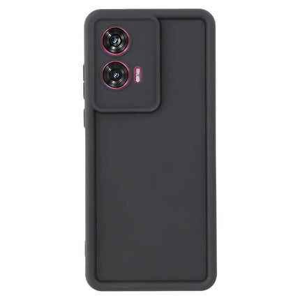 For Motorola Edge 50 Fusion 5G Case Grooved Design TPU Anti-Slip Phone Cover - Black
