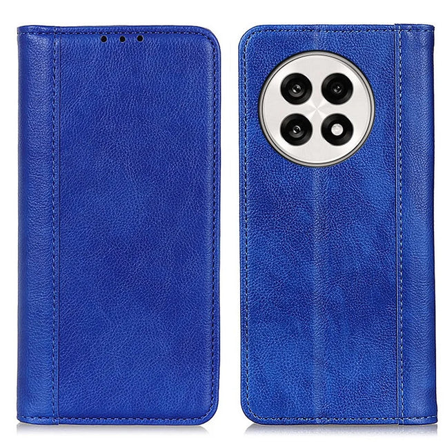 Stand Case for OnePlus 13R 5G / Ace 5 5G / 5 Pro 5G Split Leather Litchi Texture Wallet Phone Cover - Blue