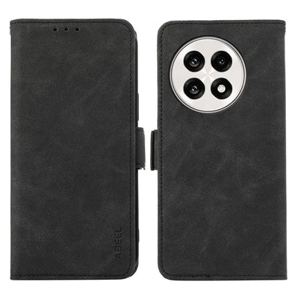 ABEEL Phone Cover for OnePlus 13R 5G  /  Ace 5 5G  /  5 Pro 5G Case PU Leather Folio Stand View RFID Blocking - Black