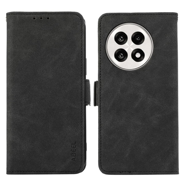 ABEEL Phone Cover for OnePlus 13R 5G  /  Ace 5 5G  /  5 Pro 5G Case PU Leather Folio Stand View RFID Blocking - Black