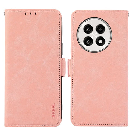 ABEEL Phone Cover for OnePlus 13R 5G  /  Ace 5 5G  /  5 Pro 5G Case PU Leather Folio Stand View RFID Blocking - Pink