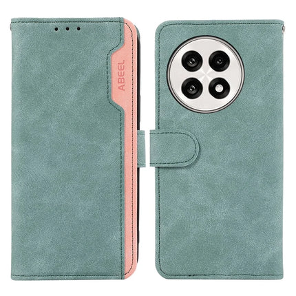 ABEEL Leather Case For OnePlus 13R 5G  /  Ace 5 5G  /  Ace 5 Pro 5G Color Splicing Flip Phone Cover RFID Blocking - Baby Blue