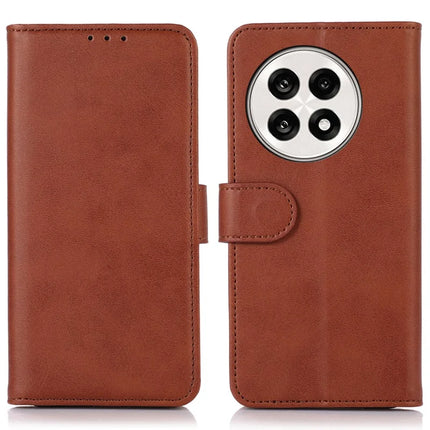 Phone Case For OnePlus 13R 5G / Ace 5 5G / Ace 5 Pro 5G Cowhide Texture Leather Wallet Phone Cover with Stand - Brown