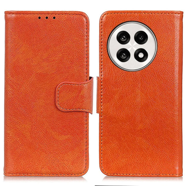 For OnePlus Ace 5 Pro 5G / Ace 5 5G / 13R 5G Case Nappa Texture Split Leather Wallet Phone Cover - Orange