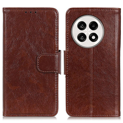 For OnePlus Ace 5 Pro 5G / Ace 5 5G / 13R 5G Case Nappa Texture Split Leather Wallet Phone Cover - Brown