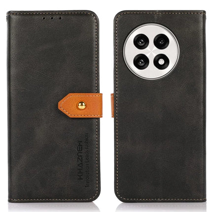 KHAZNEH Wallet Phone Case For OnePlus 13R 5G / Ace 5 5G / Ace 5 Pro 5G Stand Leather Flip Cover - Black