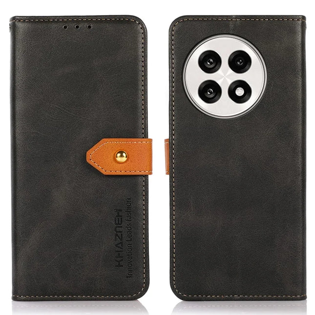 KHAZNEH Wallet Phone Case For OnePlus 13R 5G / Ace 5 5G / Ace 5 Pro 5G Stand Leather Flip Cover - Black