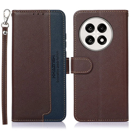 KHAZNEH Phone Case For OnePlus 13R 5G / Ace 5 5G / Ace 5 Pro 5G RFID Blocking Wallet PU Leather Cover - Brown