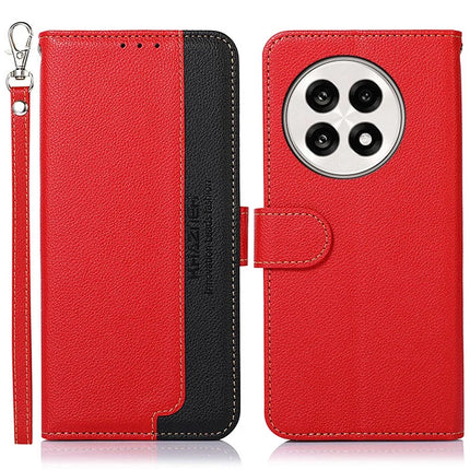 KHAZNEH Phone Case For OnePlus 13R 5G / Ace 5 5G / Ace 5 Pro 5G RFID Blocking Wallet PU Leather Cover - Red