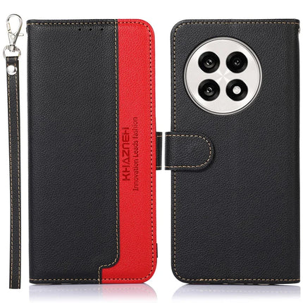 KHAZNEH Phone Case For OnePlus 13R 5G / Ace 5 5G / Ace 5 Pro 5G RFID Blocking Wallet PU Leather Cover - Black