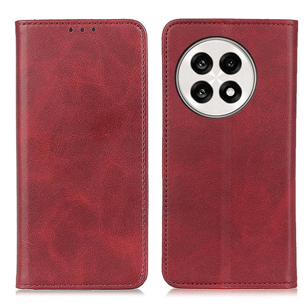 Split Leather Case For OnePlus 13R 5G / Ace 5 5G / Ace 5 Pro 5G Flip Wallet Phone Cover - Red