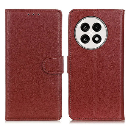 Wallet Case For OnePlus 13R 5G / Ace 5 5G / Ace 5 Pro 5G PU Leather Phone Cover Litchi Texture - Brown