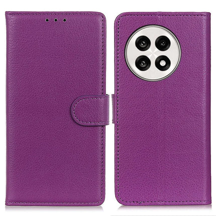 Wallet Case For OnePlus 13R 5G / Ace 5 5G / Ace 5 Pro 5G PU Leather Phone Cover Litchi Texture - Purple