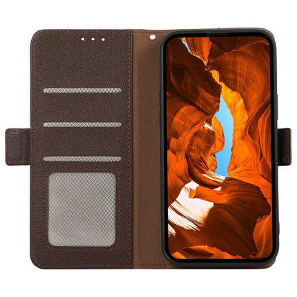 ABEEL Phone Case For OnePlus 13R 5G / Ace 5 5G / Ace 5 Pro 5G Litchi Texture Leather RFID Blocking Cover