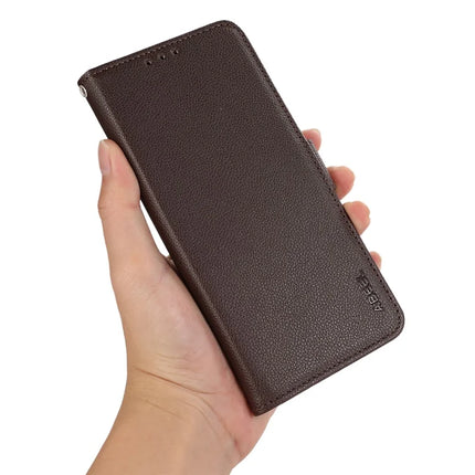 ABEEL Phone Case For OnePlus 13R 5G / Ace 5 5G / Ace 5 Pro 5G Litchi Texture Leather RFID Blocking Cover