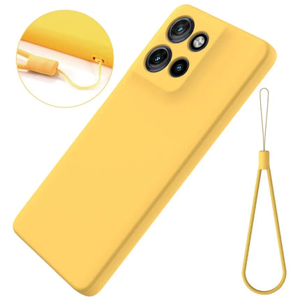 For Motorola Moto G Power (2025) Case Liquid Silicone Phone Back Cover with Hand Strap