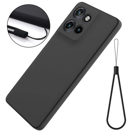 For Motorola Moto G Power (2025) Case Liquid Silicone Phone Back Cover with Hand Strap
