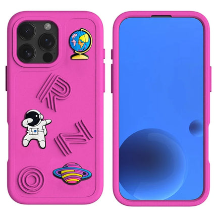 For iPhone 16 Pro Max Case Funny Pattern EVA Protective Phone Cover - Rose