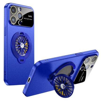 For iPhone 15 Pro Max Case Compatible with MagSafe Hard PC Kickstand Phone Cover - Sapphire