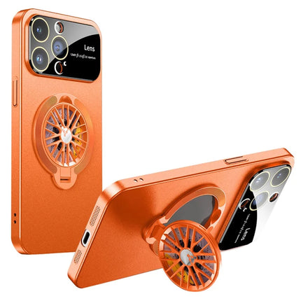 For iPhone 15 Pro Max Case Compatible with MagSafe Hard PC Kickstand Phone Cover - Orange