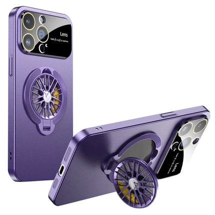 For iPhone 15 Pro Case Compatible with MagSafe Hard PC Kickstand Phone Cover - Dark Purple