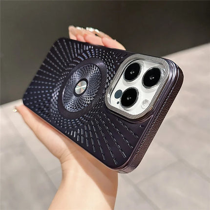 For iPhone 16 Pro Max Case Compatible with MagSafe Heat Dissipation Electroplating PC Phone Cover