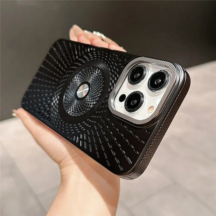 For iPhone 16 Pro Max Case Compatible with MagSafe Heat Dissipation Electroplating PC Phone Cover