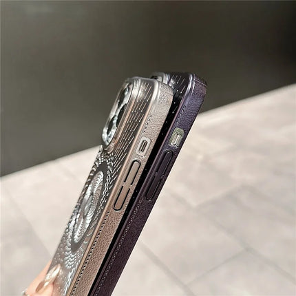 For iPhone 16 Pro Max Case Compatible with MagSafe Heat Dissipation Electroplating PC Phone Cover