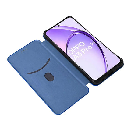 For Oppo A3 Pro (Global) 5G Case Carbon Fiber Texture Drop-Proof PU Leather Phone Cover