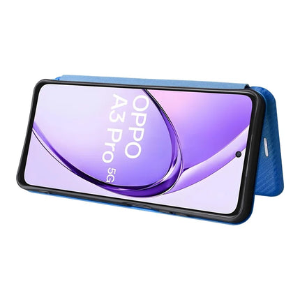 For Oppo A3 Pro (Global) 5G Case Carbon Fiber Texture Drop-Proof PU Leather Phone Cover