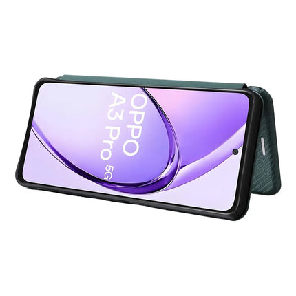 For Oppo A3 Pro (Global) 5G Case Carbon Fiber Texture Drop-Proof PU Leather Phone Cover
