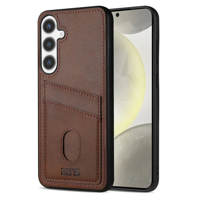 AZNS K1 Series For Samsung Galaxy A16 5G  /  4G Case Calf Texture Anti-Drop PU + TPU Phone Cover - Coffee
