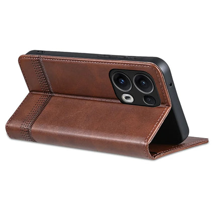 AZNS For Oppo Reno13 Pro 5G Case Cowhide Texture PU Leather Wallet Phone Cover