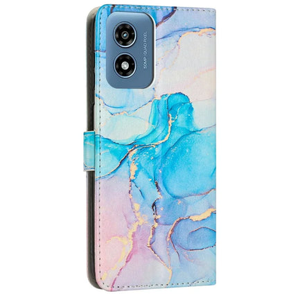 Stand Case for Motorola Moto G04s 4G / G04 4G / G24 4G / E14 4G Marble Pattern PU Leather Wallet Phone Cover