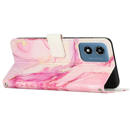 Stand Case for Motorola Moto G04s 4G / G04 4G / G24 4G / E14 4G Marble Pattern PU Leather Wallet Phone Cover