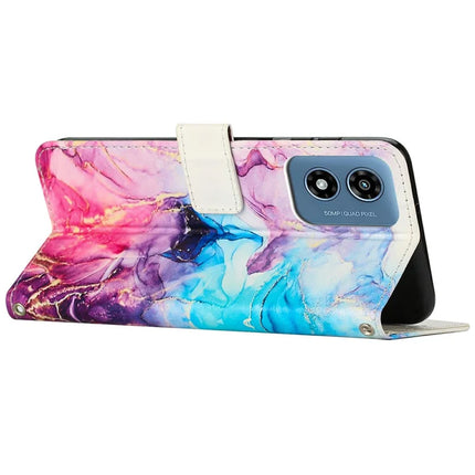 Stand Case for Motorola Moto G04s 4G / G04 4G / G24 4G / E14 4G Marble Pattern PU Leather Wallet Phone Cover